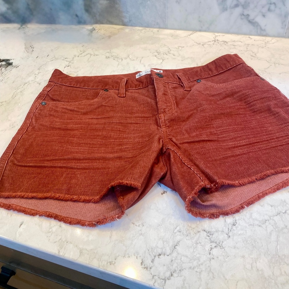 Carve Designs Oahu 4" Corduroy Cutoff Shorts,  Rust, Size 6